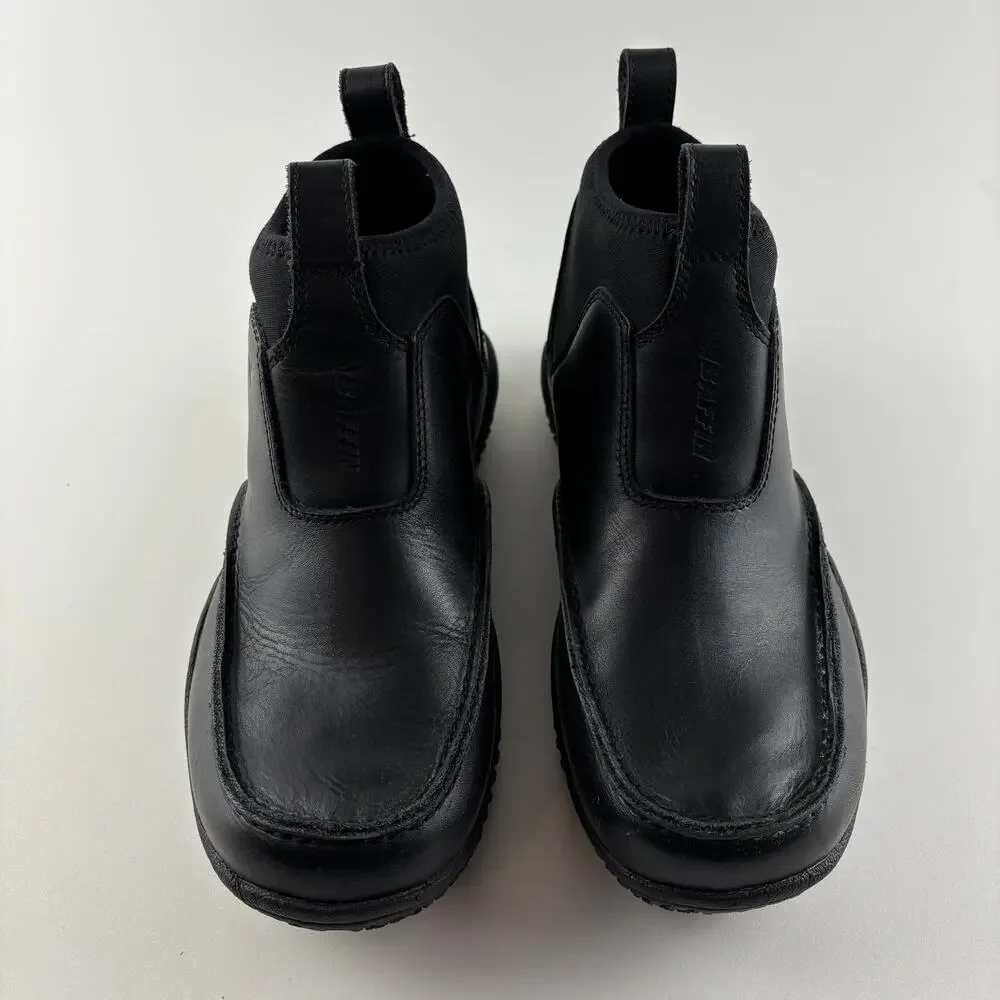 Baffin Ease Mens Black Leather Slip On Ankle Boots Comfort Work Size 9